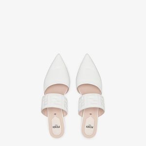Fendi Sabot Slides Mules White $790 8.5 39